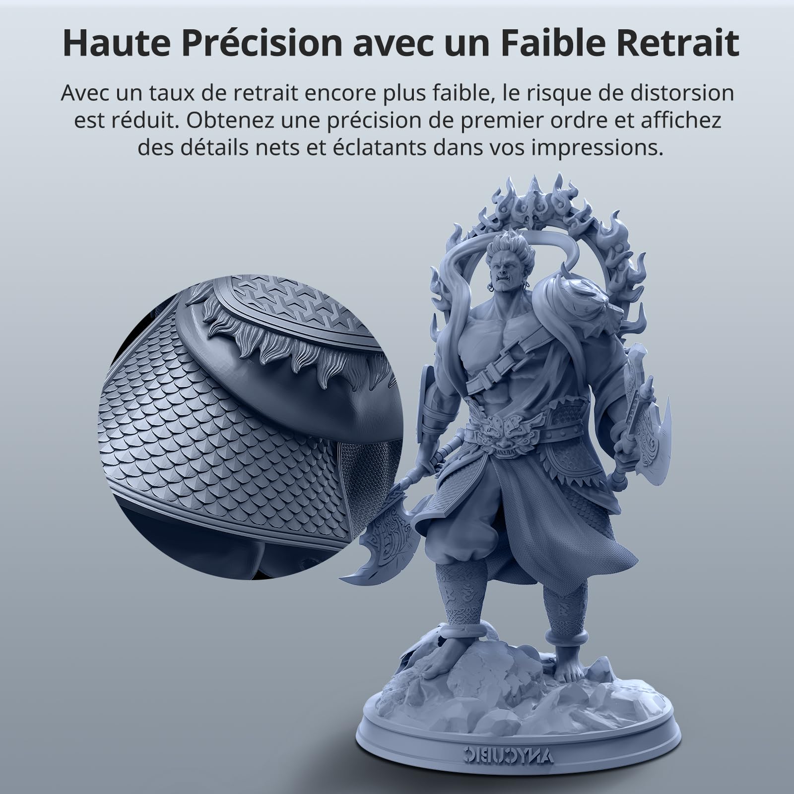 ANYCUBIC Résine ABS-Like Pro 2, Resine pour Imprimante 3D, Grande robustesse avec Haute Précision, Résine Photopolymère UV 405 nm pour Imprimante 3D LCD/DLP/SLA (Gris, 1000G)