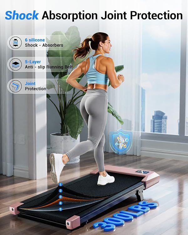 Superun Walking Pad,6% Manual Incline Walking Pad Treadmill,Under Desk Treadmill for Home Office, with App & Remote,2.5HP Quiet,LED Display,300 lbs Capacity by Superun - Image 2