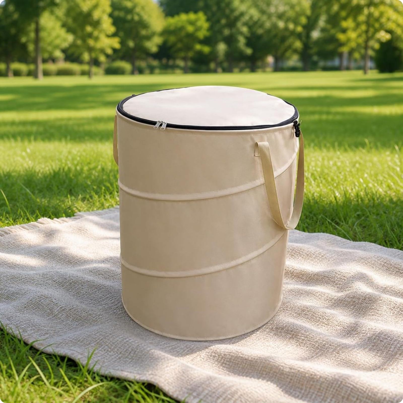 Qianly Plegable Impermeable, Cubo la con Tapa, para Espacios Reducidos, Camping, Jardín, Picnic, Campistas, L