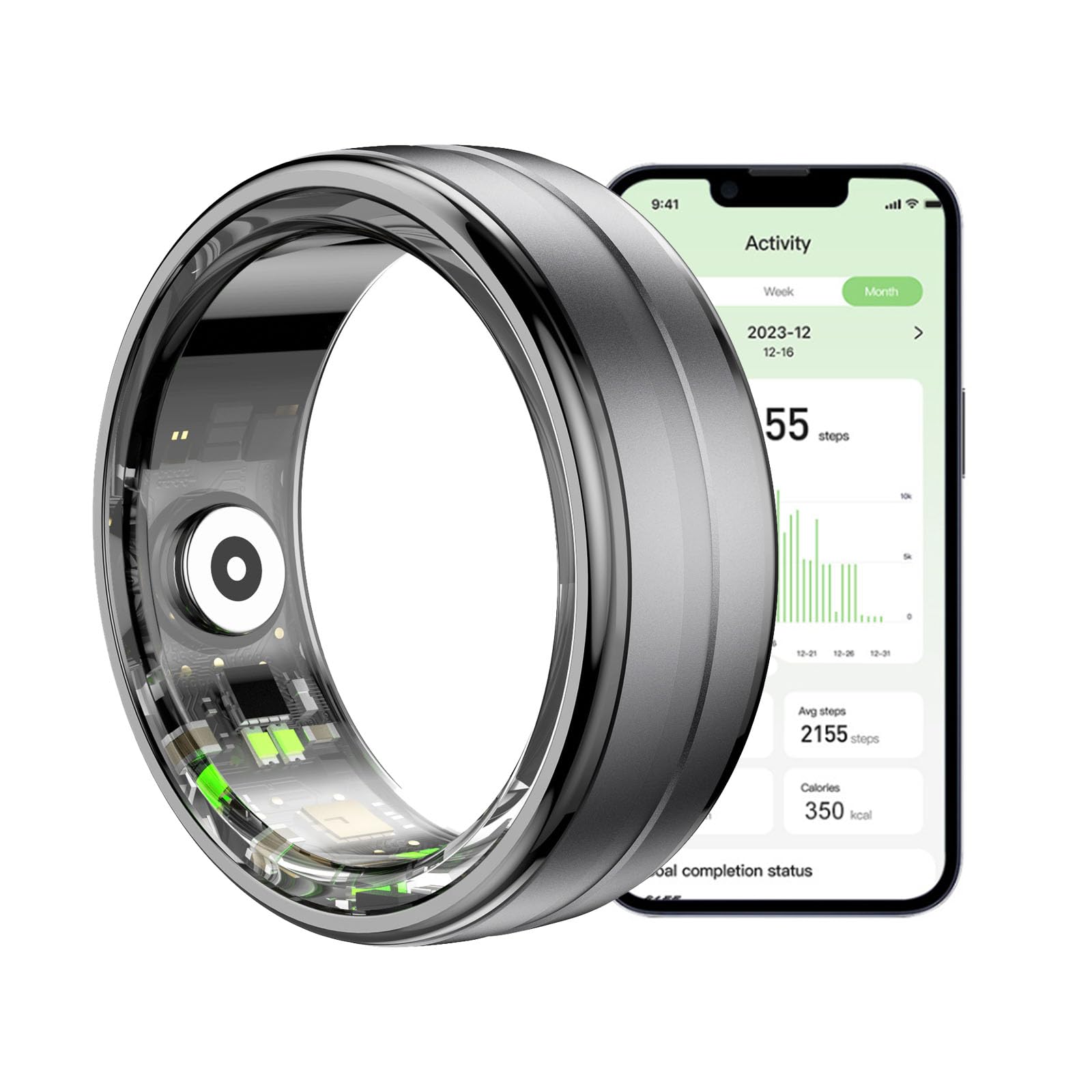 Bague connectée pour hommes et femmes suivi de la forme physique Bluetooth 5ATM