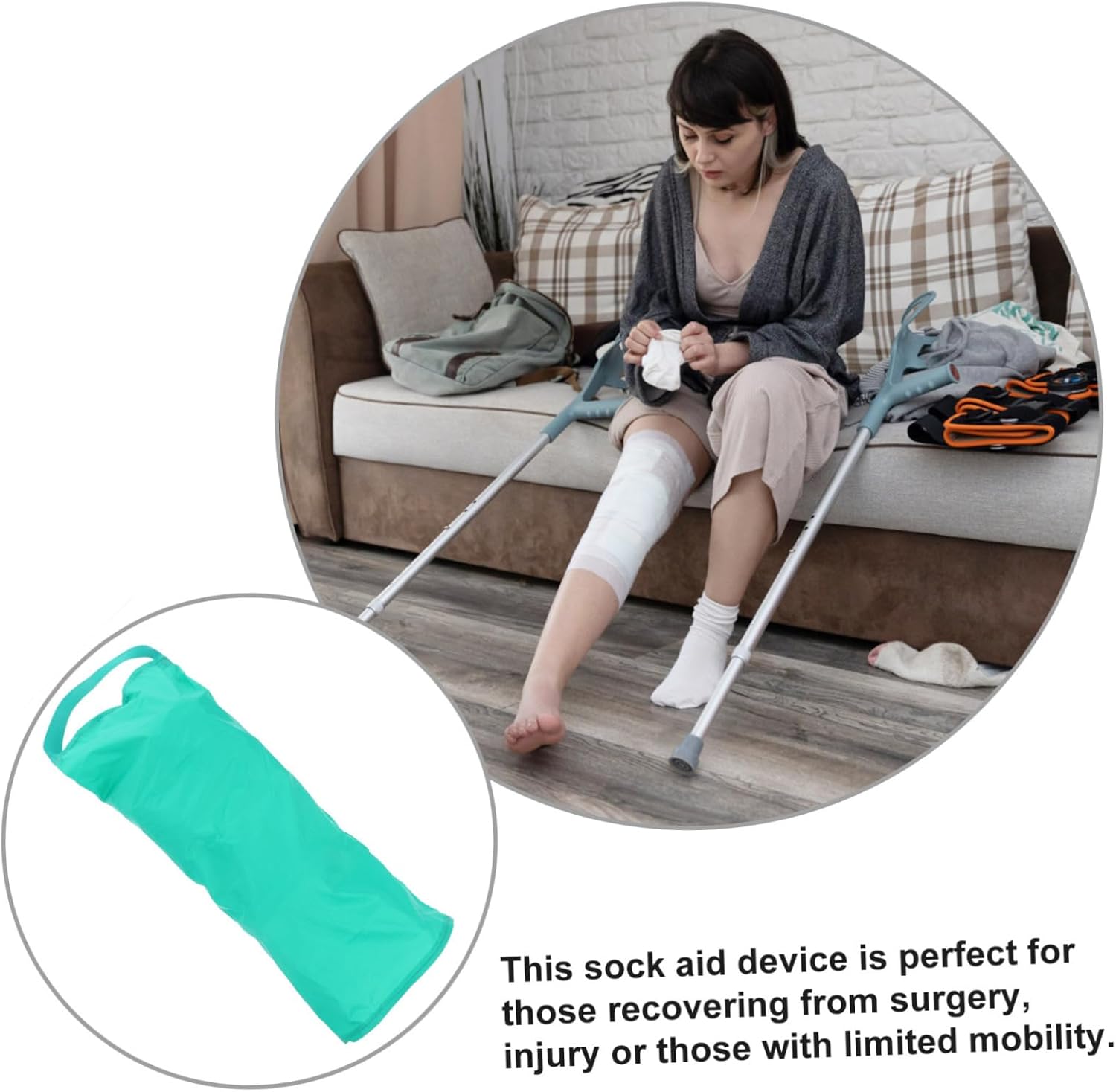Sock Aid Helper Device for Easy Sock Application for Elderly Pregnant Mobility Aid Tool for Motion Durable Comfortable Sock Assistant