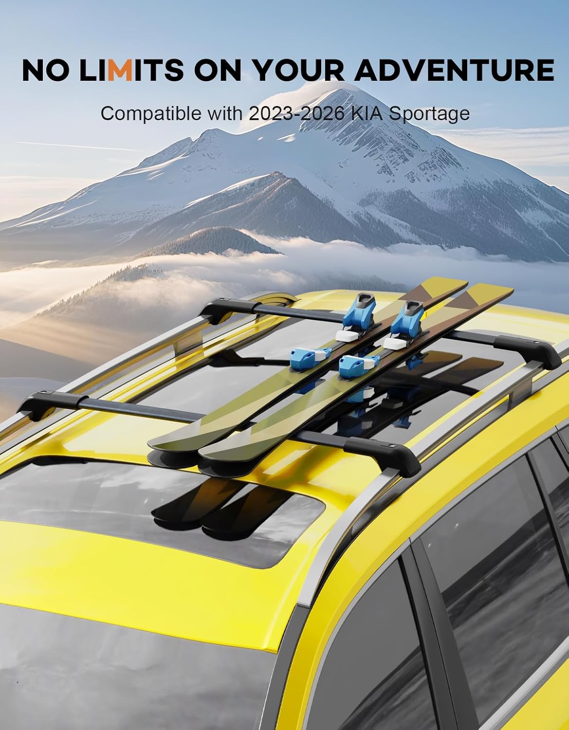 Wonderdriver 300lb Roof Rack Cross Bars Compatible with 2023-2026 Kia Sportage X-Line AWD/X-Pro/X-Pro Prestige with Raised Rail, (Not for SX &EX &LX with Flushed Rail and Panoramic Sunroof) Lockable