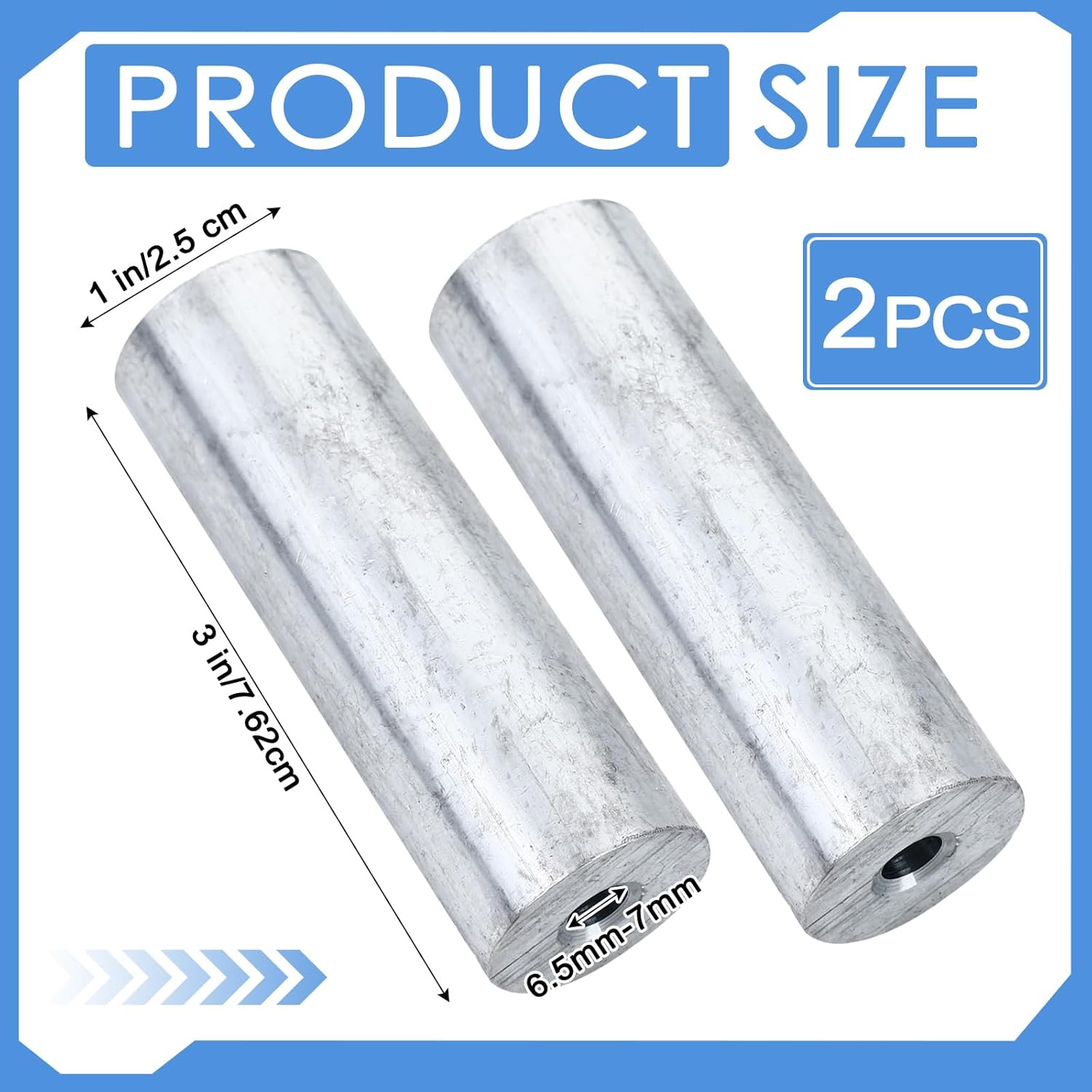 Moxweyeni 2 PCS Replacement Zinc Element for Compact Inline Zinc Anode, Sacrificial Anode for Saltwater Pools, Corrosion Protection
