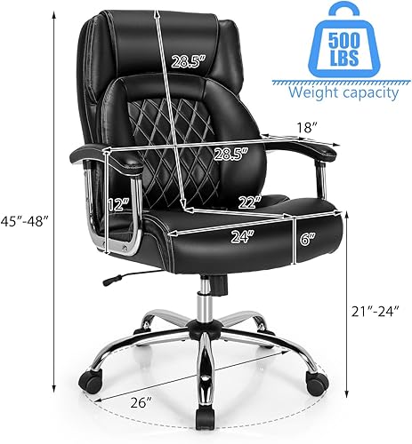 Miniatura 3 de Silla de oficina ejecutiva, respaldo alto, silla de escritorio para oficina en casa, asiento ancho, silla de escritorio grande y alta, cómodas