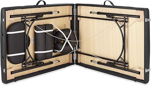 Miniatura 3 de Saloniture Mesa de masaje profesional ligera y plegable con patas de aluminio incluye reposacabezas cuna reposabrazos y funda de transporte color