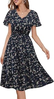 Casual Summer Dresses for Women with Sleeves Flowy Boho Floral Dress Midi Length 2025 - Buy now
