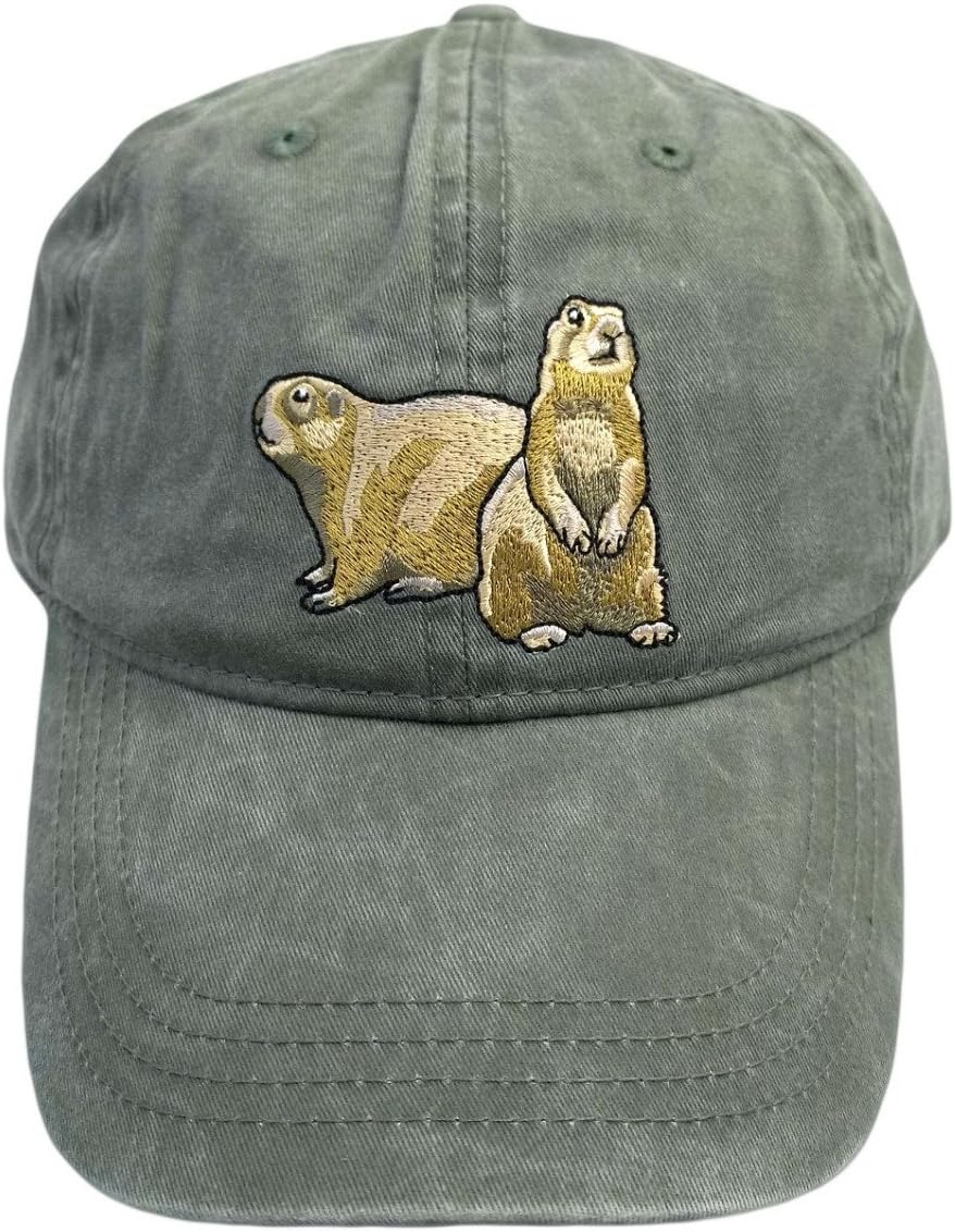 ECO Wear Embroidered Wildlife Prairie Dog Baseball Cap Khaki
