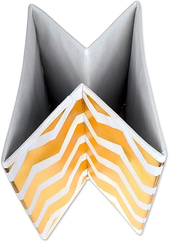 Miniatura 8 de DII No tejido de poliéster metálico Chevron, color dorado, juego pequeño de 2