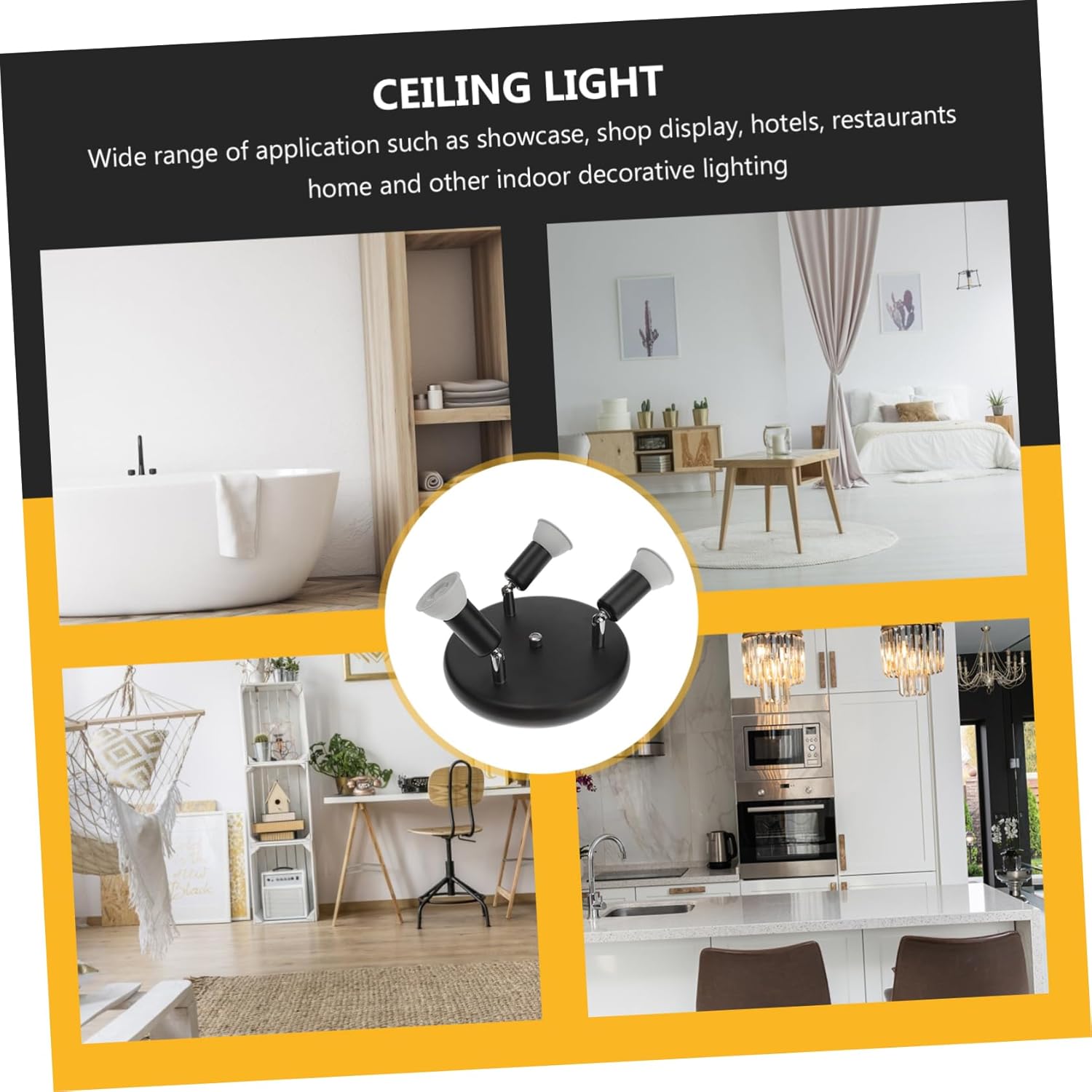 DOITOOL 1pc Led Ceiling Light Modern Decorative Spotlights for Living Room Kitchen Bedroom Rotatable Fixtures Finish for Displaying Art and Photos