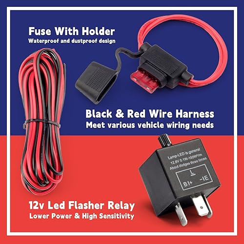 Miniatura 6 de Kit de intermitente universal para ATV UTV SXS Street Legal con bocina de 110 DB, interruptor basculante, relé intermitente USB, compatible con