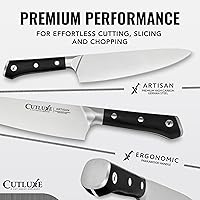 Vista 3 de Cutluxe Kitchen Knives, 5 Pcs Chef's Knife Set – Razor Sharp German Steel, Full Tang, Ergonomic Handles – Artisan Series