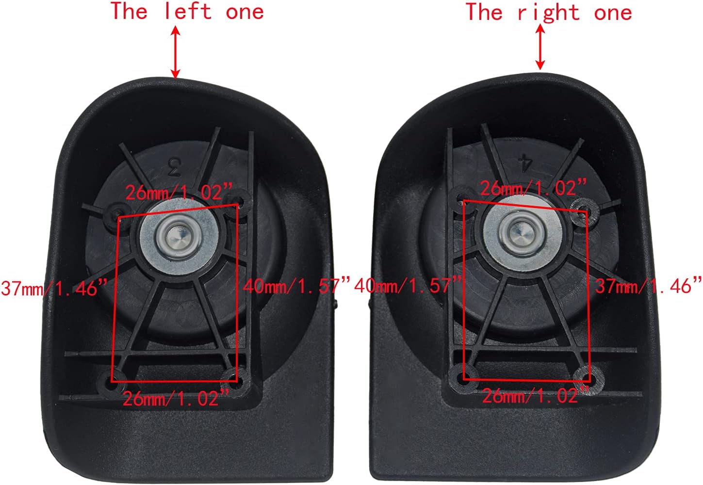 review fengshuiluck Travel Suitcase Carry On Luggage Spinner Wheels Replacement Left and Right Caster with Screws and Tool 2Pcs Black