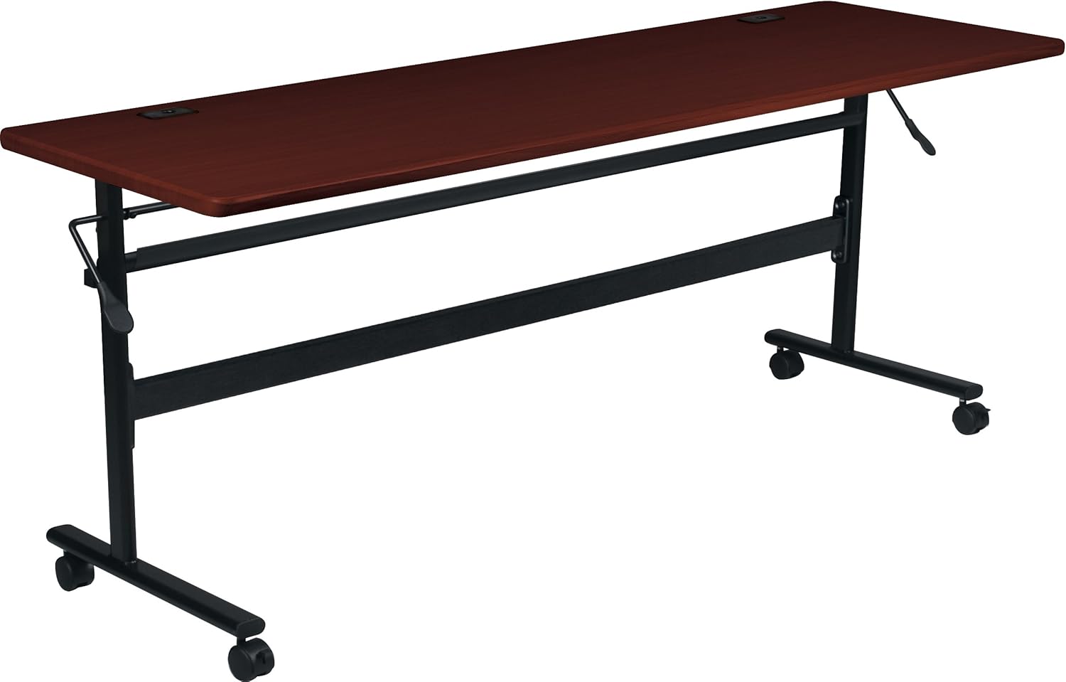 MooreCo Essentials Flipper Training Table 60x24 Mahogany Top Black Base: Furniture & Decor