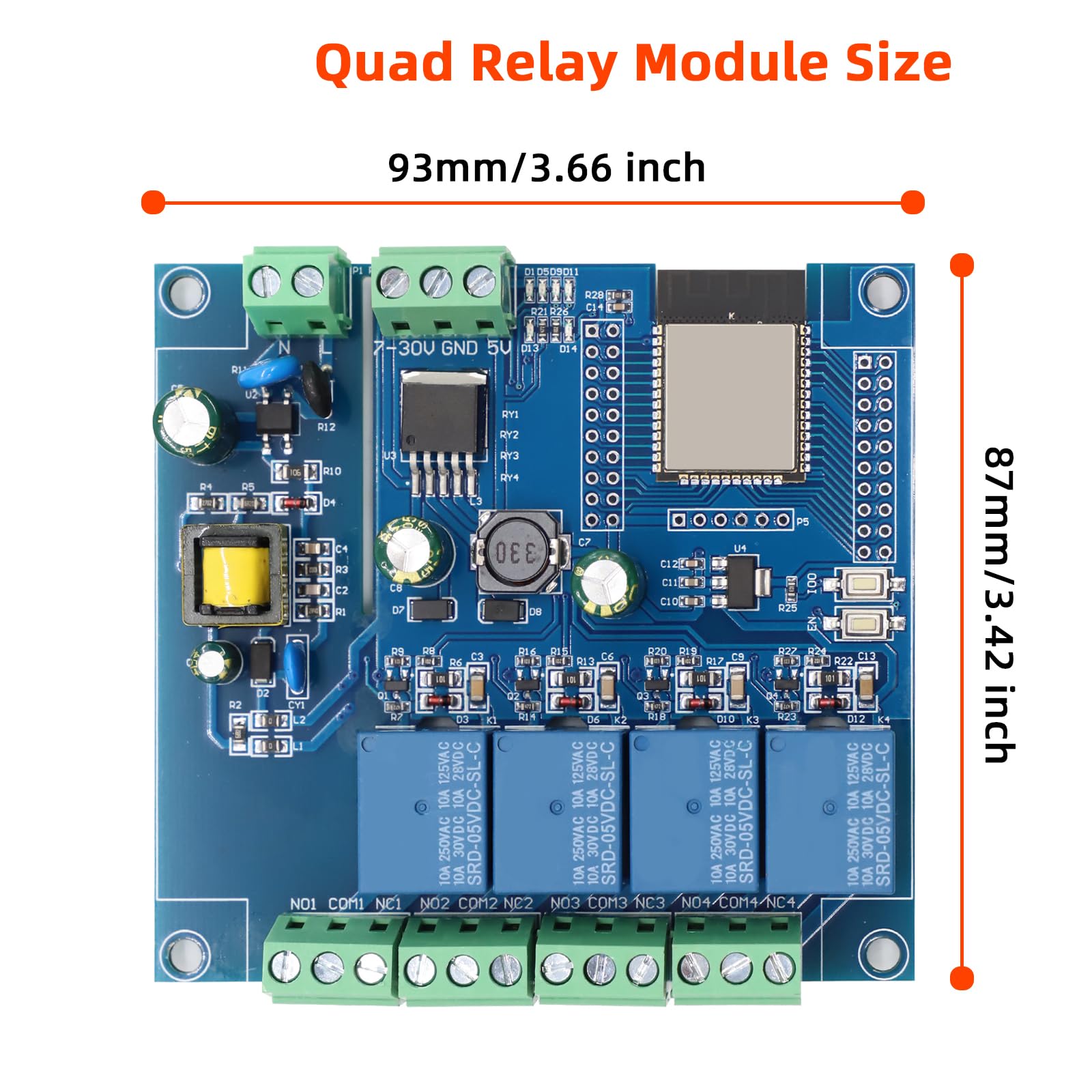Relay Module ShillehTek 4-Channel 5V - Arduino Raspberry Pi Controller ...