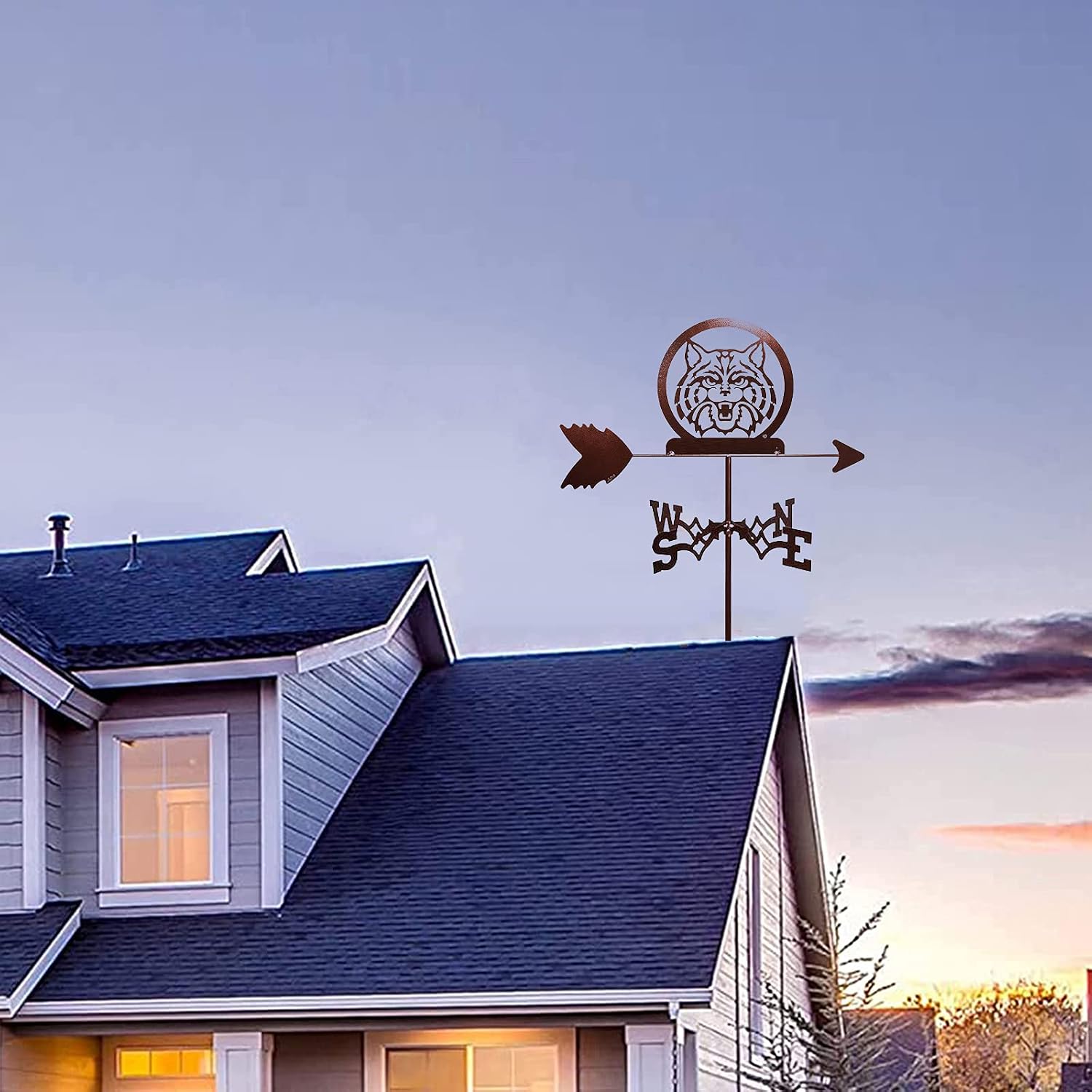 Weather Va ne Metal Ornament Weather Va ne Garden Stake Va ne Measuring Tool Garden Yard Roof Direction Indicator Easy Use image 4