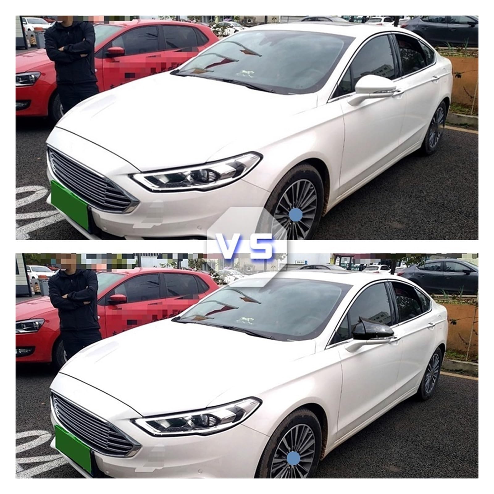 Specchietto retrovisore dell'automobile Per Ford Per Mondeo Per Fusion 2013-2018 Specchietto retrovisore Coperchio alloggiamento corno di bue Rivestimento specchietto laterale(1 set Carbon pattern)