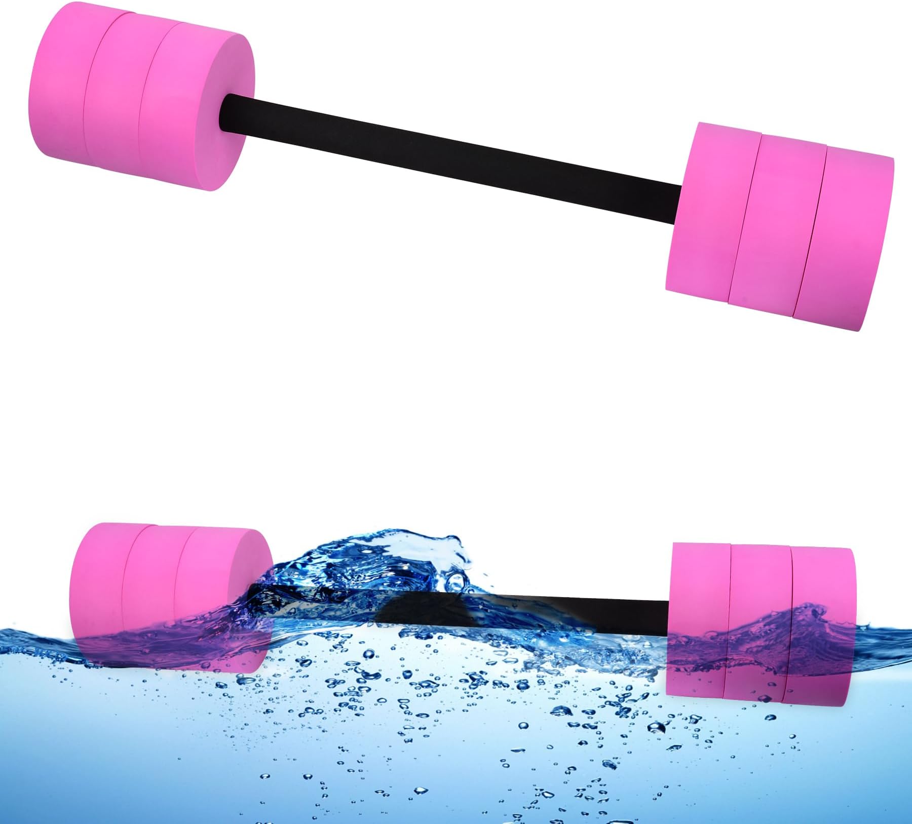 Hikeen Aquatic Exercise Dumbbells Water Dumbbell Pool Resistance Aquatic Fitness Barbells with 4 High-Density EVA Foam Pool Weights Dumbbells, for Water Aerobics Weight Loss