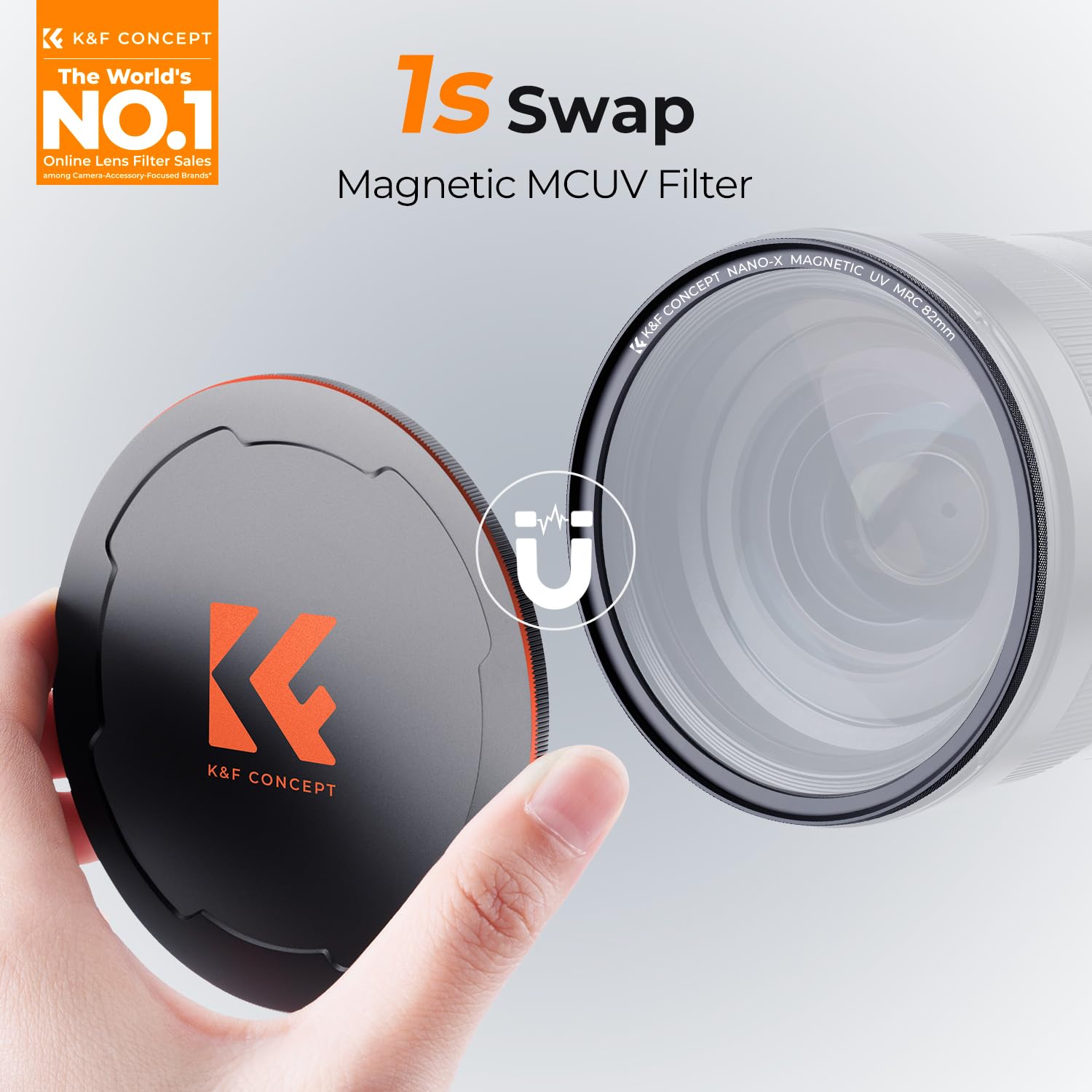 K&F Concept Nano-X Filtro UV Magnetico Da 77 Mm – Vetro Ottico, Anello Sottile 3,5 Mm, Con Tappo Metallico 2 In 1