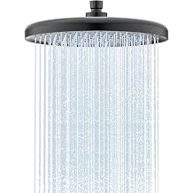 25 cm Rain Shower Head Rain Shower Head Rain Shower Black Rain Shower Anti-Limescale Nozzles Can be Installed on the Wall or Ceiling Matte Black N1DP701MB