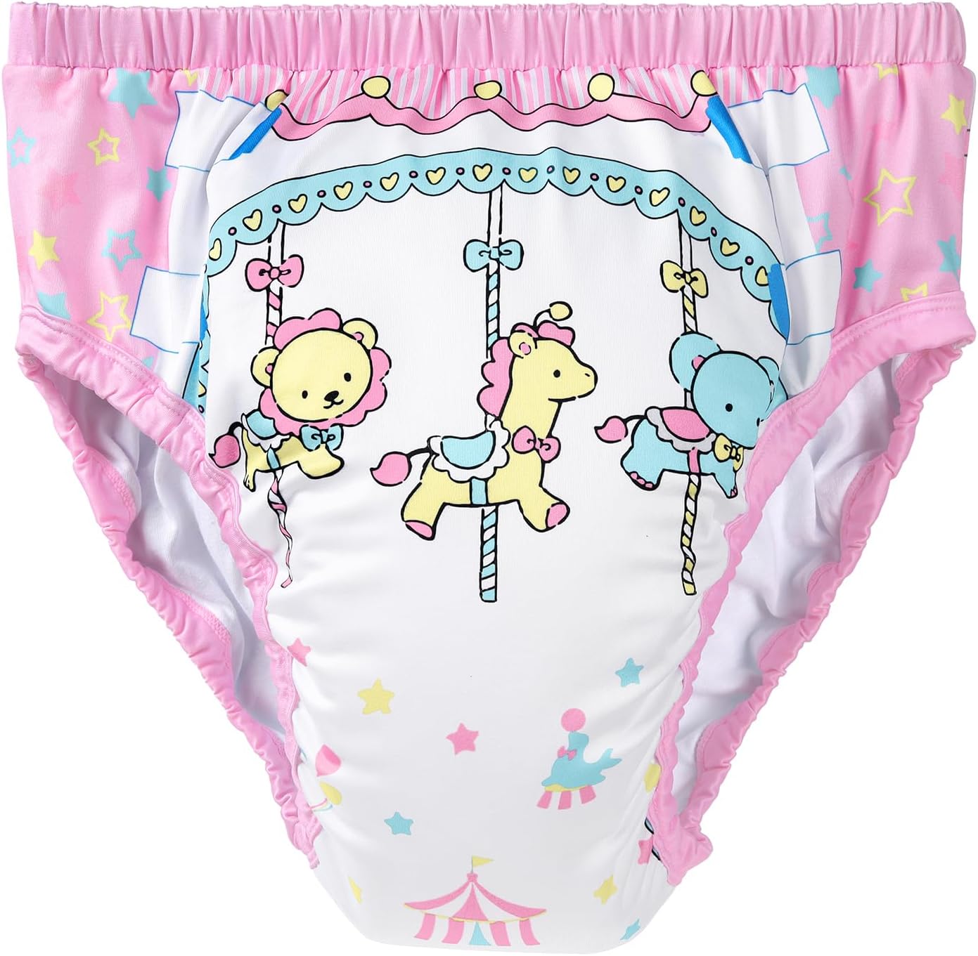 Littleforbig Soft Silky Underwear Comfortable Washable Reusable Adult Training Pants - Little Circus L - Image 6