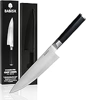 Babish 8-Inch Chef Knife: High-Carbon German 1.4116 Steel, Razor-Sharp Professional Cutlery for Precise Chopping & Slicing