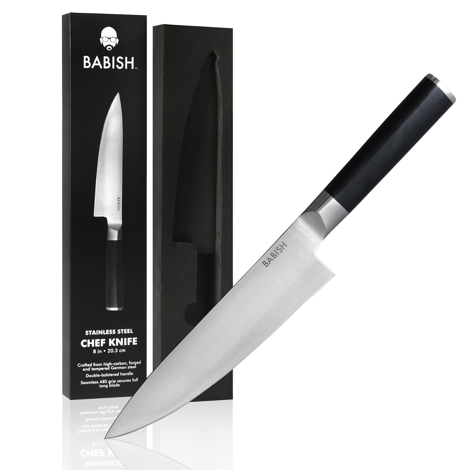 Babish 8-Inch Chef Knife High-Carbon German 1 4116 Steel Kitchen Knife Professional Cutlery for Precise Slicing and Chopping