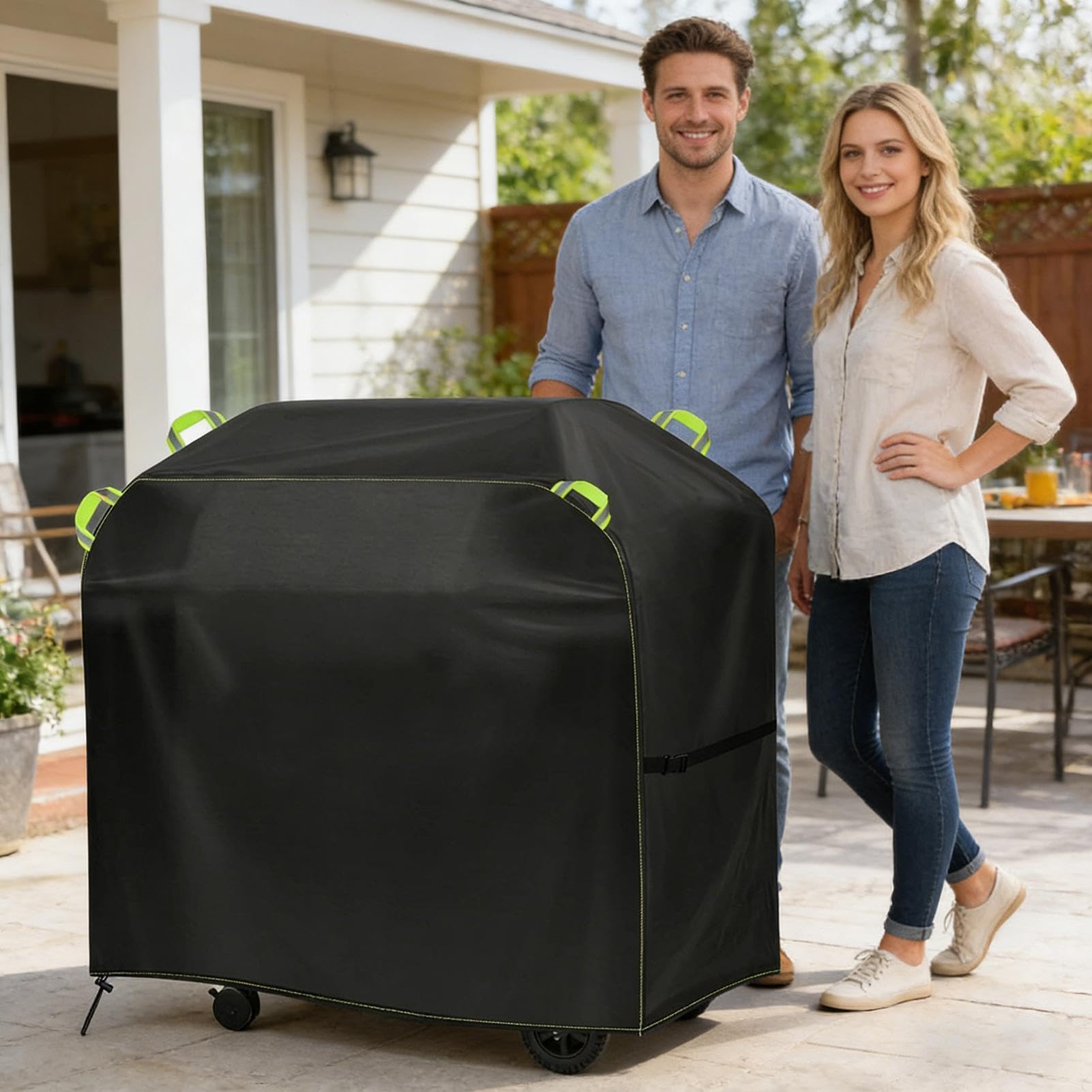 Coperture per Griglie Regolabile Resistente Sbiadimento Portatile | Telo Copri Barbecue per Esterno Per Garage Patio Campeggio Casa Cucina Balcone Cortile