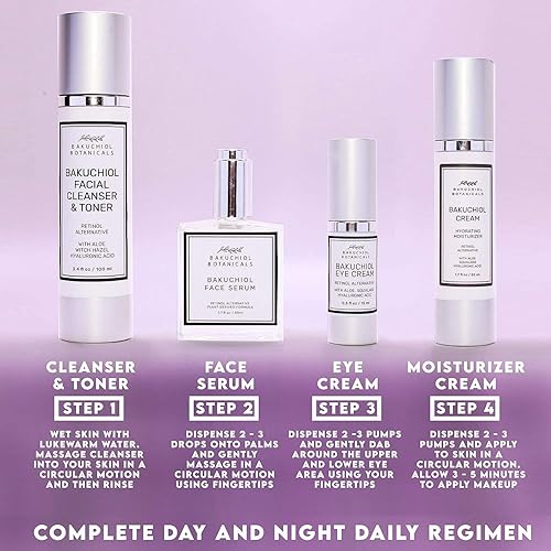 Miniatura 3 de Bakuchiol - Crema hidratante de 1.7 onzas, alternativa al retinol, ingredientes derivados de plantas naturales, bakuchiol y escualano, aloe, ácido