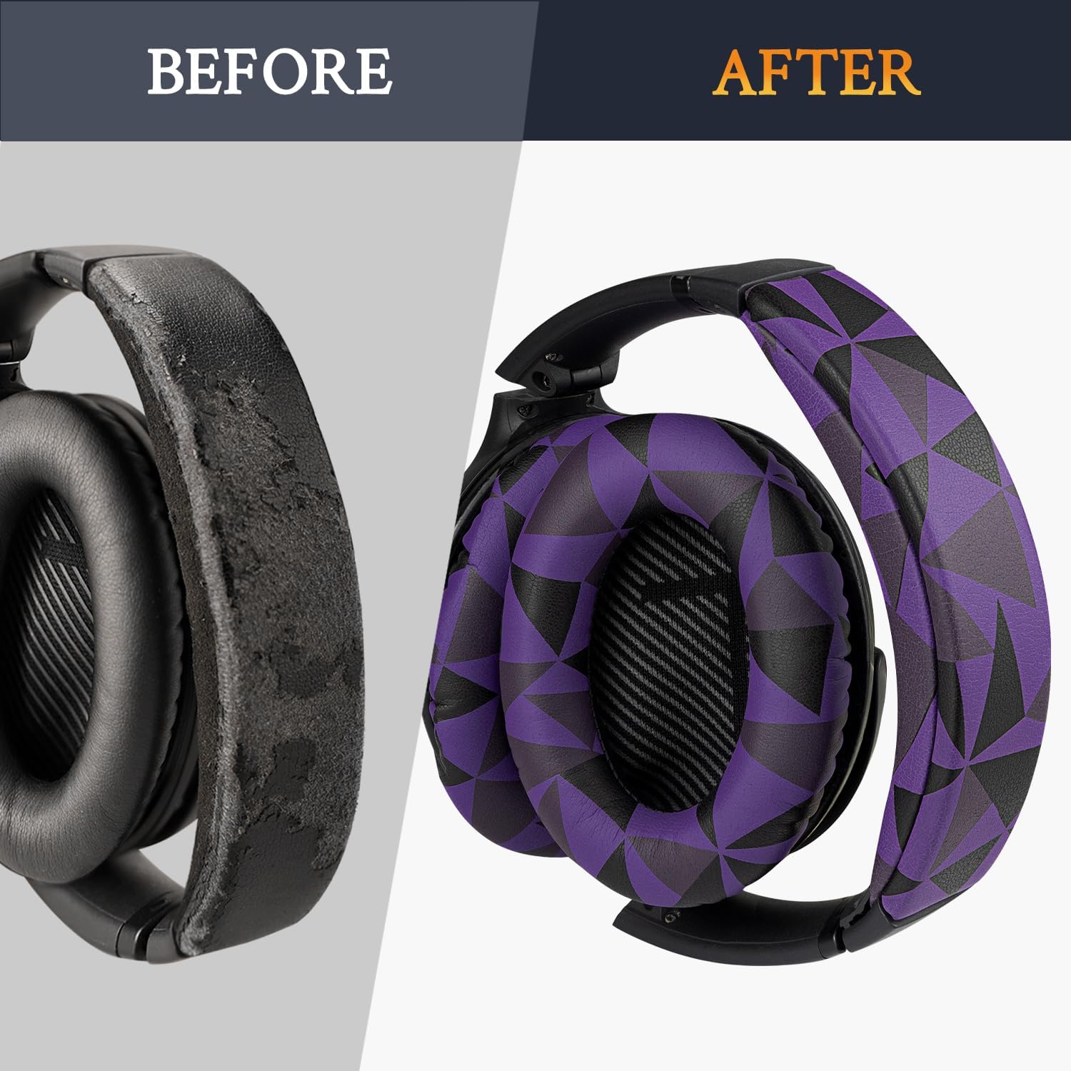 SOULWIT Headband for Bose QC35 & QuietComfort 35 II (QC35 ii) Headphones, Replacement Headstrap Pad Repair Part (Purple Black) image 5