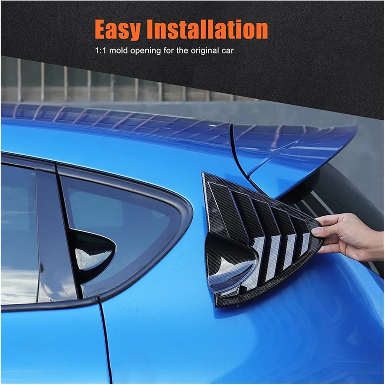 Compatible With SEAT Leon MK2 2008-2012 ABS Carbon Fiber Car Rear Window Triangle Shutter Deflector Decoration Accessrories(Carbon fiber pattern)