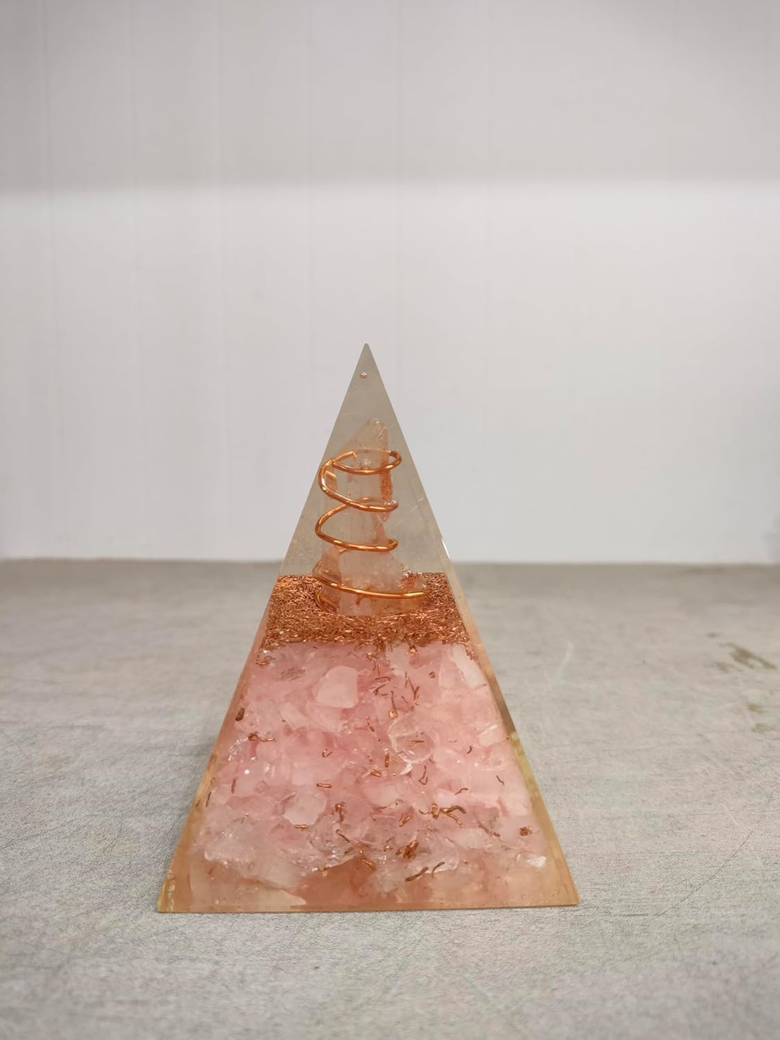 Orgonite Nubian Pyramid – Rose Quartz for Heart Chakra Healing, Love & Relationship Energy | Reiki Healing & Aura Cleansing