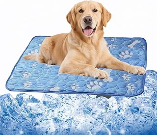 Large Dog Cooling Mat 27.56x21.65 Inches - Self Cooling Pad for Large Breeds, Portable Pet Cooling Pad for Crate & Outdoor Use, Durable Oxford Fabric (L, Dogs & Cats)
