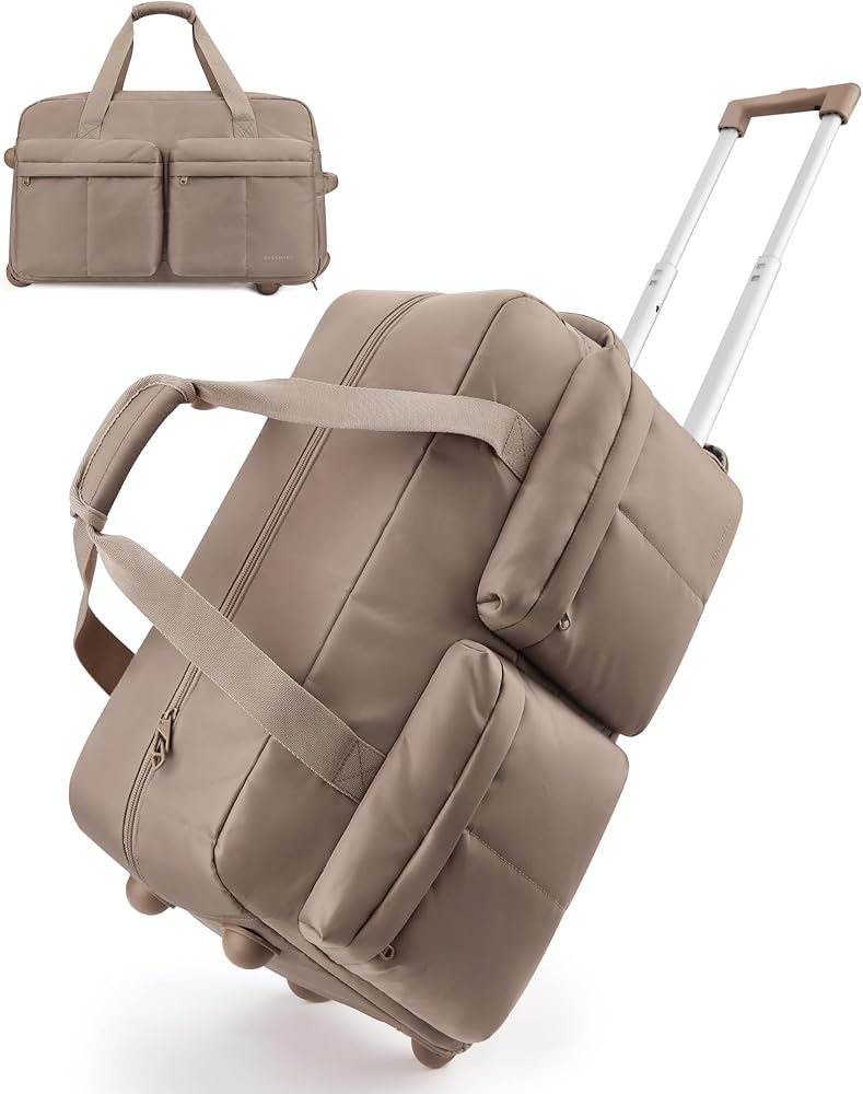 BAGSMART Borsa rolling Duffle da 40 l con ruote e maniglia, IATA
