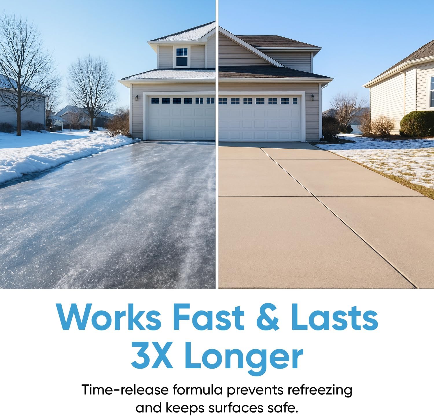 Superio Calcium Chloride Ice Melt Pet Safe Ice Melt Salt Deicer Pellets Heat for Snow and Ice on Concrete or Driveway (9.5 LB JUG)