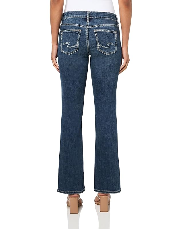 Silver Jeans Co. Women's Elyse Mid Rise Comfort Fit Slim Bootcut Jeans, Dark Wash, 26W x 33L by Silver Jeans Co. - Image 2