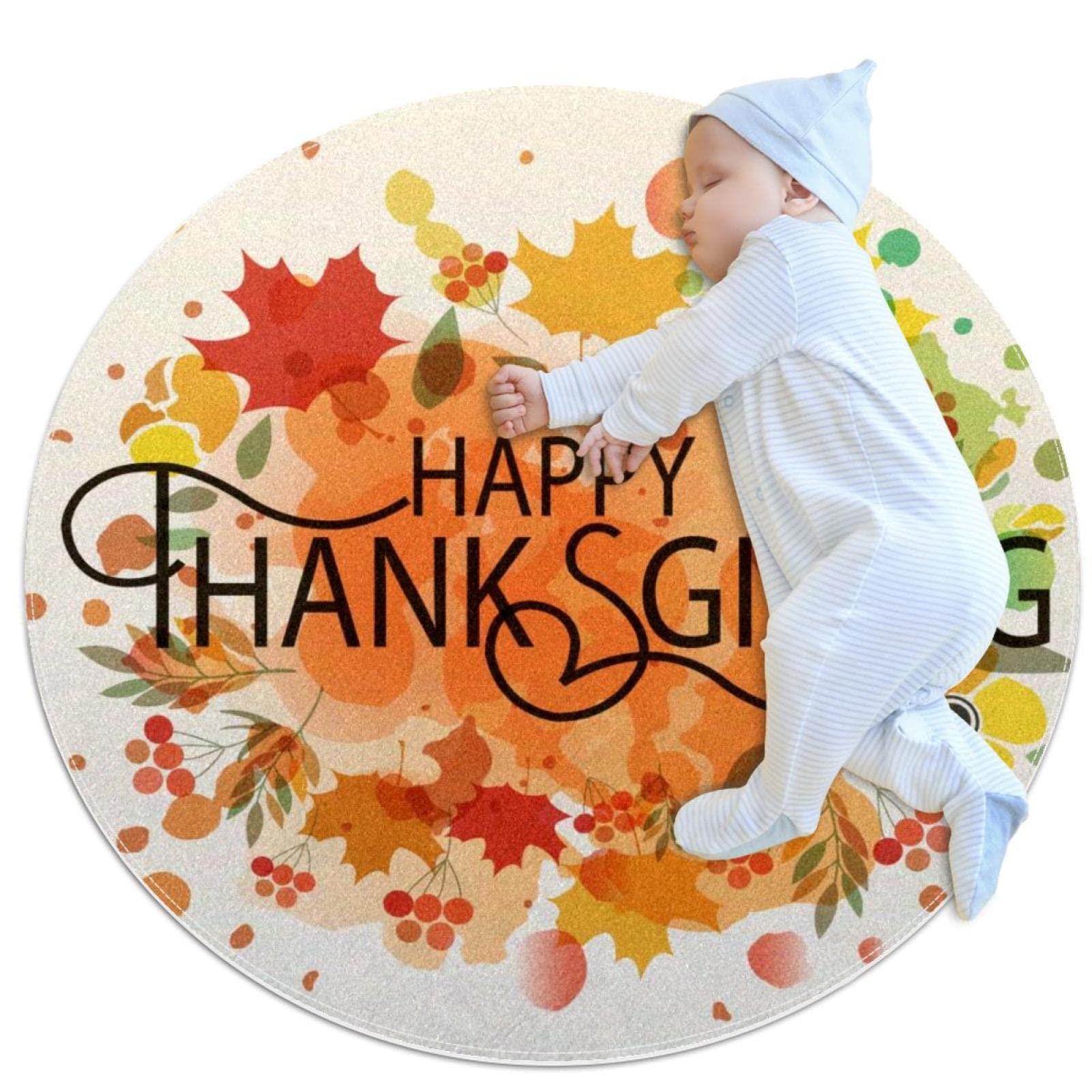 Feuilles d'érable Thanksgiving tapis de sol circulaire rond