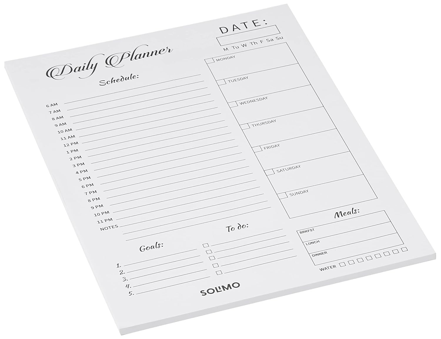Amazon Brand – Solimo To Do List Daily Planner Notepad A4 Organizer Writing Pad for Home, Office, Work, Stationery Supplies, 50 Pages