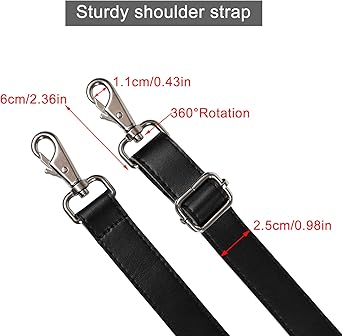 Tracolla Regolabile Per Borsa - Nera, In Nylon, Con Ganci In Metallo, 75-145 Cm - Foto 7