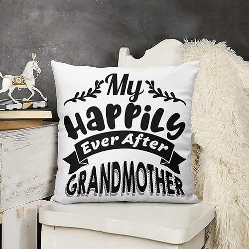 Miniatura 3 de Home Decorative Quote Pillow Covers My Happily Ever After Grandmother Throw Pillowcase with Zipper Motivational Words Soft Velvet Pillow Cover for