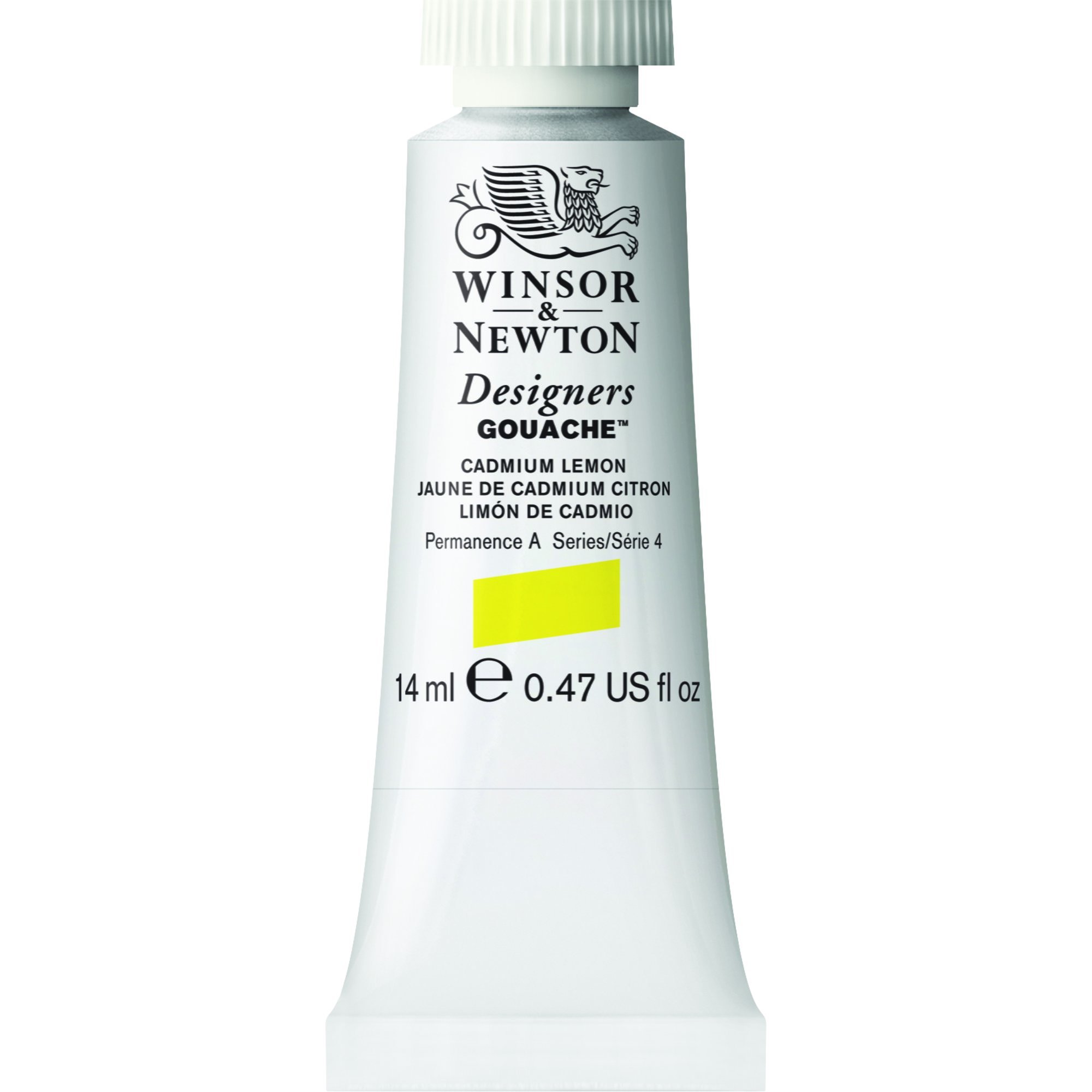 Winsor & Newton Designers Gouache 14 ML - Cadmium Lemon (086), Finely Pigmented, Vibrant, Vivid & Opaque Matt Colours, Ideal for Designer's, Illustrators & Commercial Artist - More Colours Available