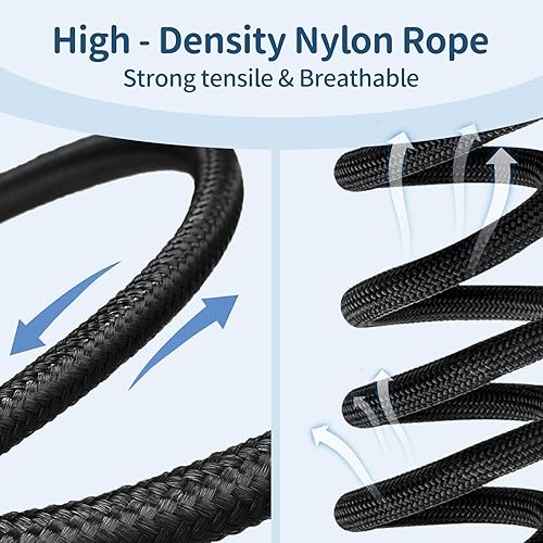 Miniatura 7 de Correa de perro de cuerda de 6 pies para perros medianos y grandes, sin enredos con mosquetón de aluminio de aviación giratorio de 360° y bloqueo