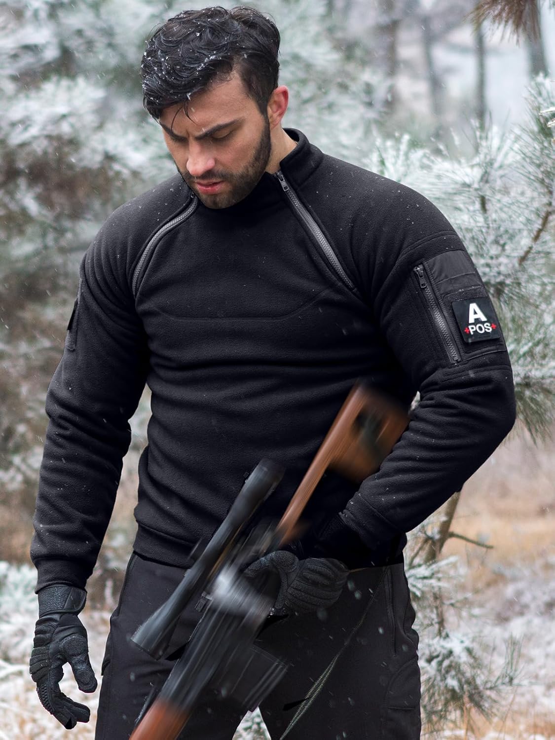 FREE SOLDIER Men's Tactical Fleece Lined Jacket Long Sleeve Crewneck Sweatshirts Pullover with Pockets Commando Sweater - Image 2