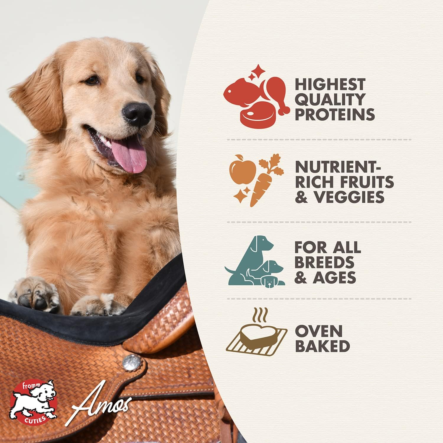 Fromm Four-Star Nutritionals Dog Treat Variety Pack - Premium Dog Snack Sample Pack (Chicken, Lamb, Parmesan, Salmon) - Pack of (4) 8 oz Bags