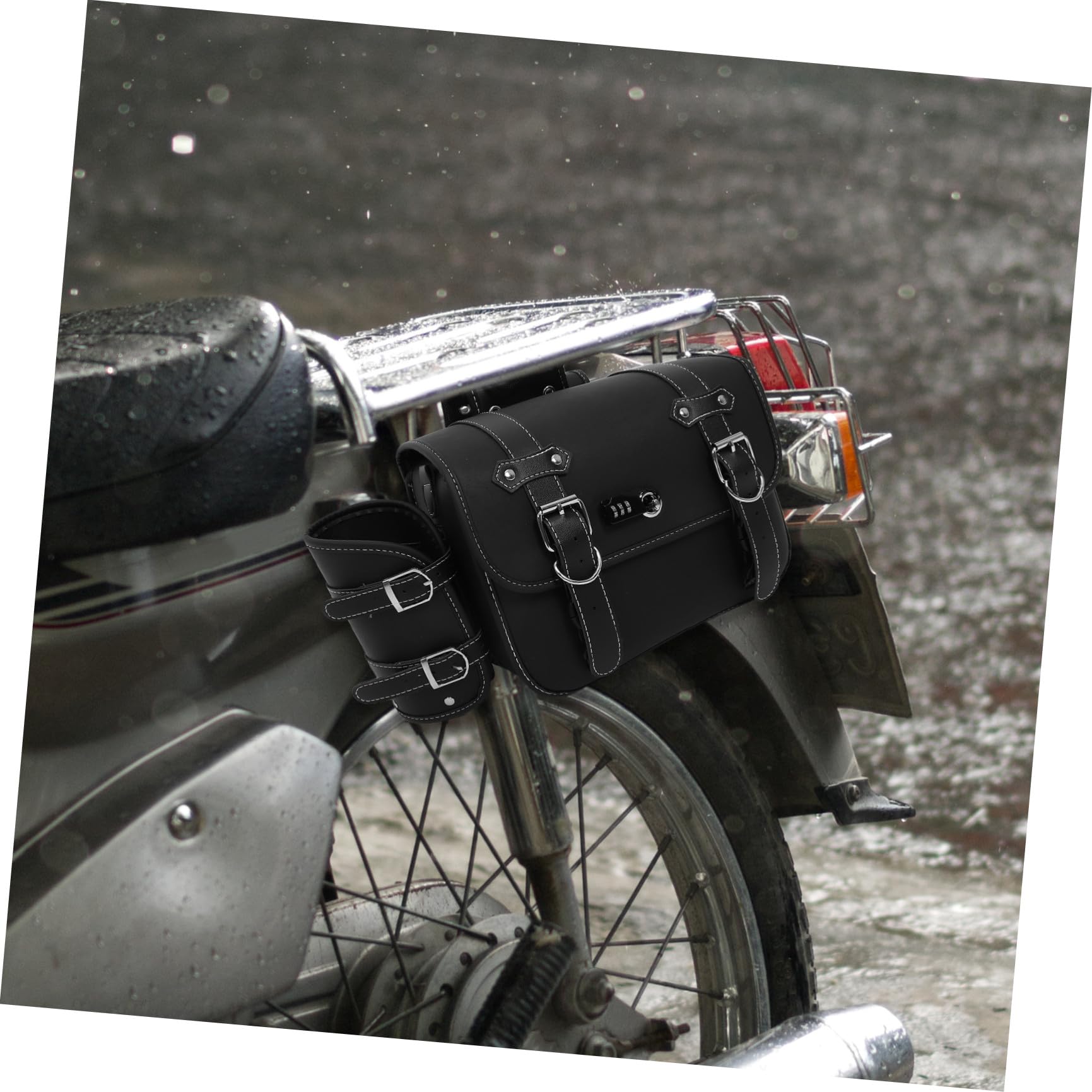VALICLUD Wodoodporna Torba Boczna Do Motocykla z Skóry i Wytrzymała Sakwa Boczna z Zamkiem Uniwersalna Torba Narzędziowa Do Motocykli Elektrycznych i Tradycyjnych Łatwa Montażu i