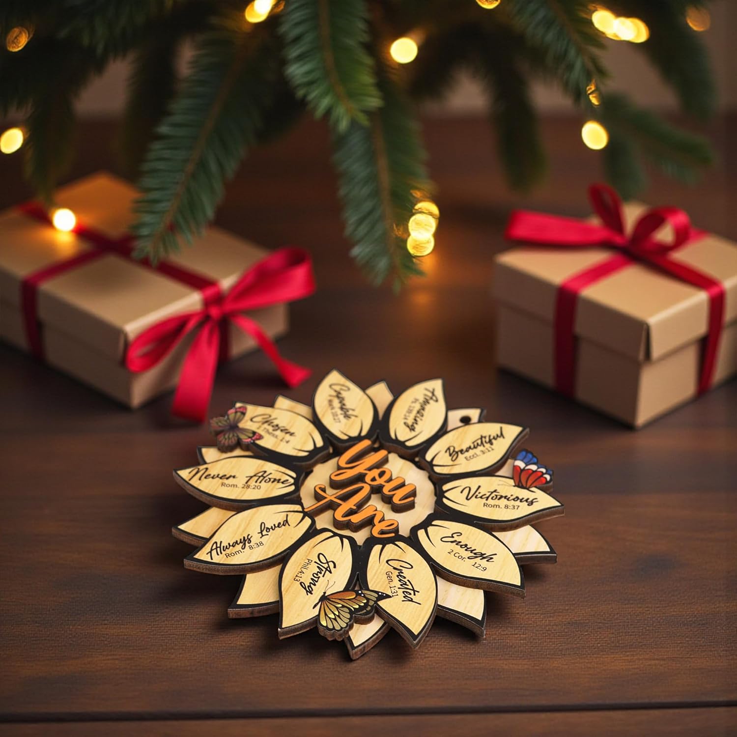 Christian Christmas Ornament 2025, Friendship Gifts for Women Friends, Religious Christmas Ornaments, Sunflower Gifts for Women, Bible Verse Jesus Inspirational Faith Ornament - Image 5