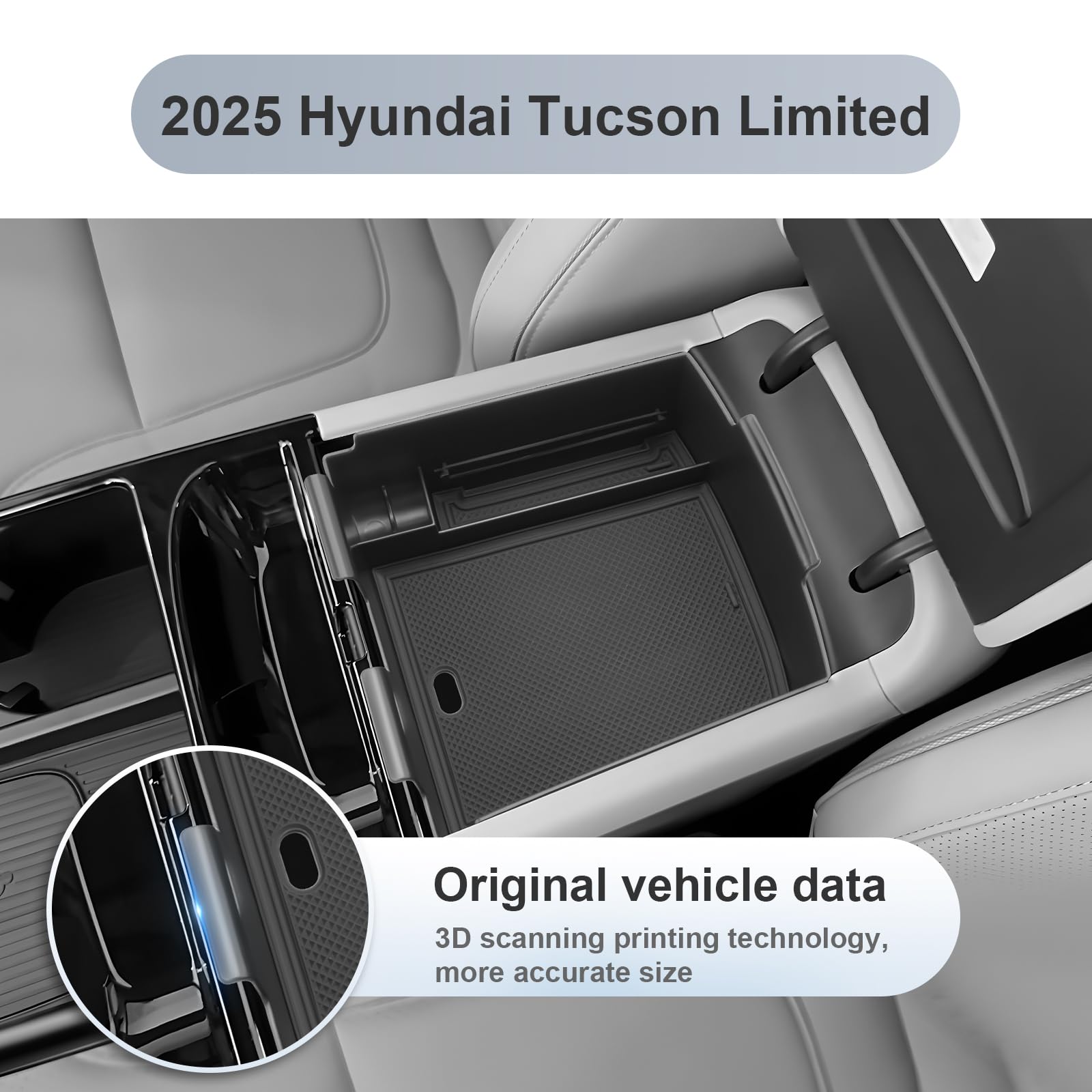 Mittelkonsole Organizer Für Hyundai Tucson 2025-2026 | ABS Aufbewahrungsbox Mit Getränkehalter