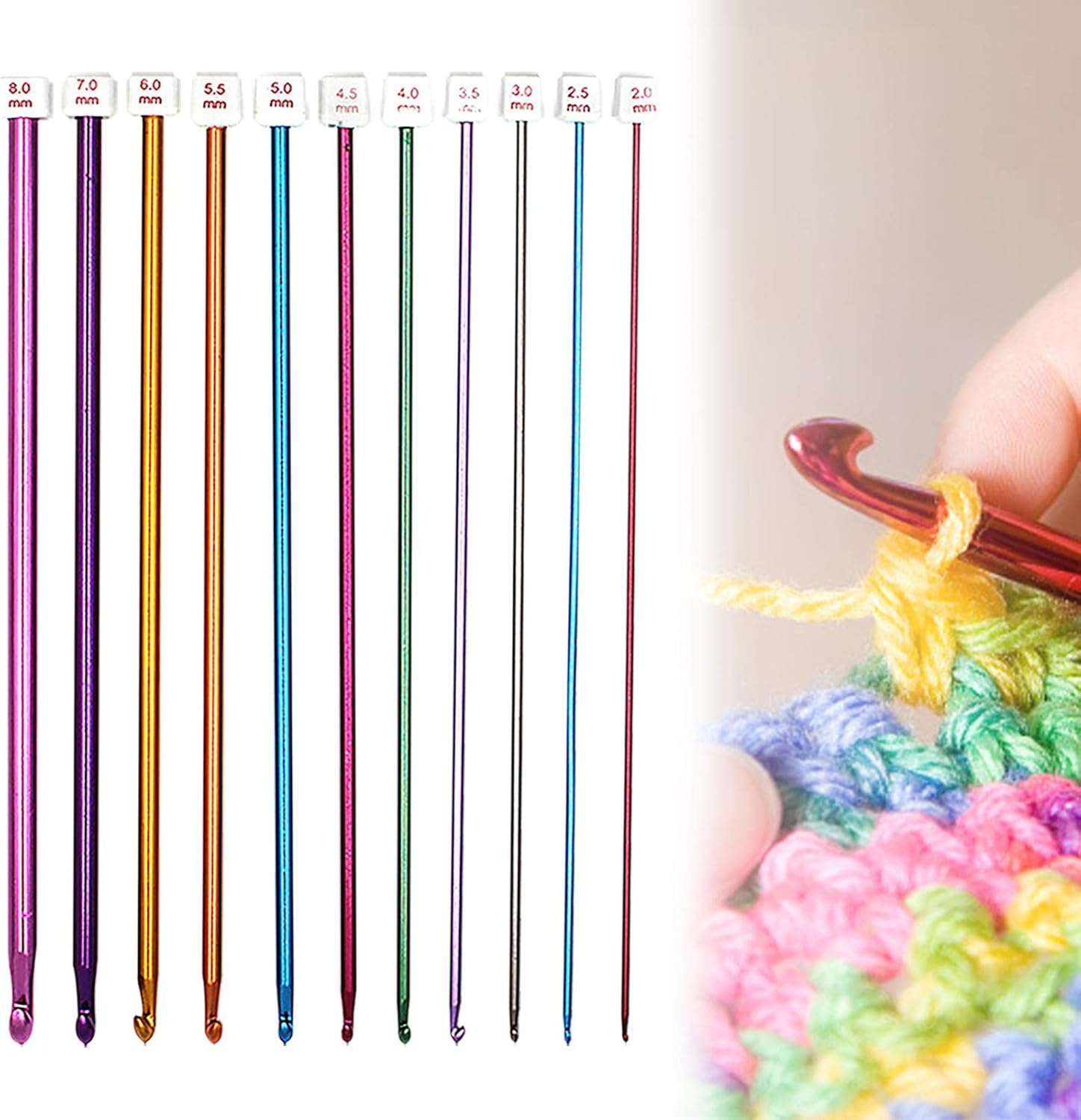 Ensemble De 6 Crochets Au Crochet, Grands Crochets Pour Fil Épais