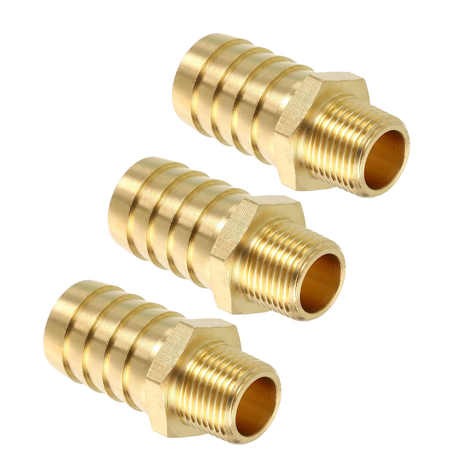 Kozelo 3pcs Brass Hose Barbs Fittings 16mm Hose Barbsto 7mm NPT Male — image 1