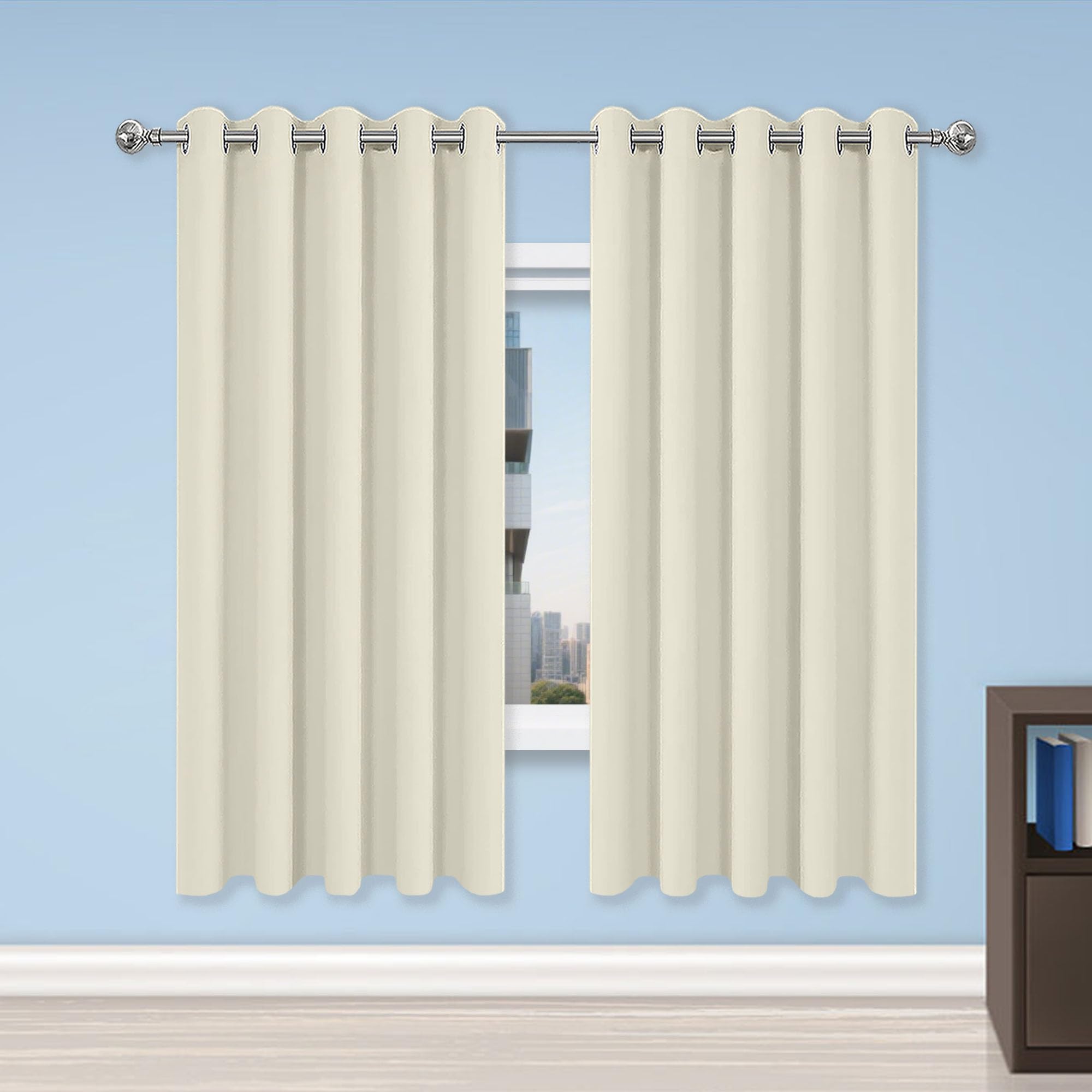 Rideau Thermique Isolant Beige 130x290 cm à Oeillets Modernes