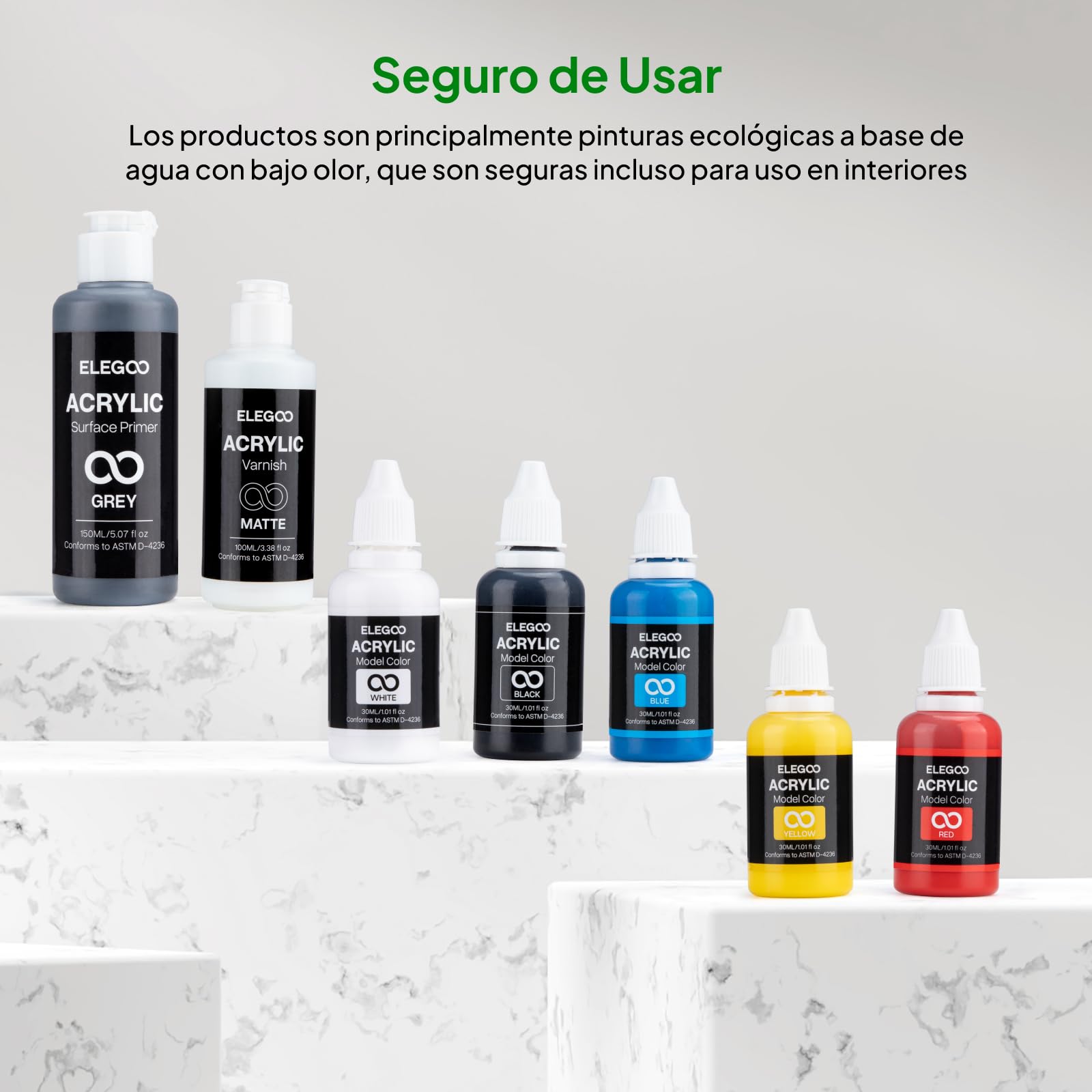 ELEGOO 3D Resina Rápida gris y Kit de Pintura 3D